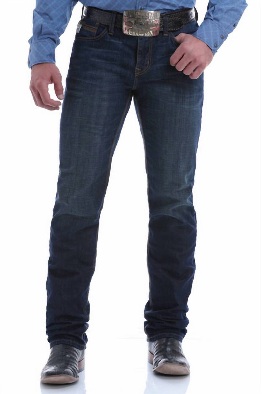 NEW CINCH jesse mid rise slim straight jeans in dark rinse indigo wash